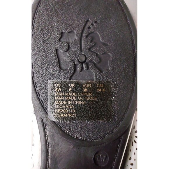 Harborsides Giovana White Metal O-ring Floral Perforated Flats Size 8 Wide NWT - Picture 11 of 16